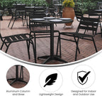 27.5 in Indoor/Outdoor Round Table with Base, Black