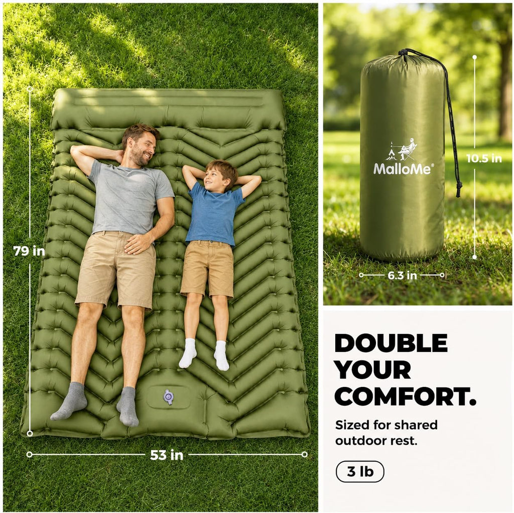 Sleeping Pad for Camping, Camping Mattress - Bed for Outdoors Self-Inflating Air Mattress for Backpacking