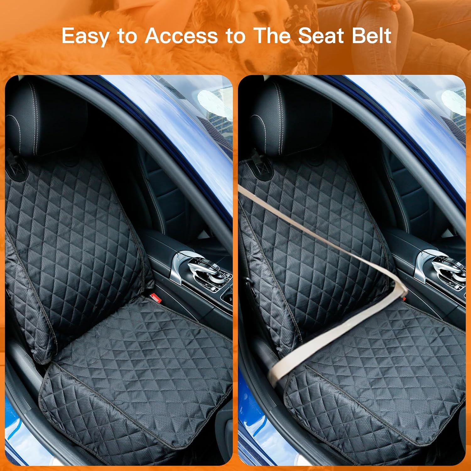 Waterproof Front Seat Car Cover 2 Pack, Full Protection Dog Car Seat Cover with Side Flaps, Nonslip Scratchproof