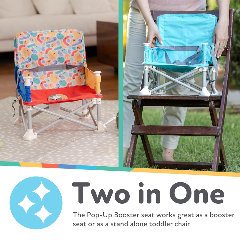 Pop-Up Booster Seat with Removable Tray - 6+ Months - Portable Booster Seat for Floor for Indoor/Outdoor Use