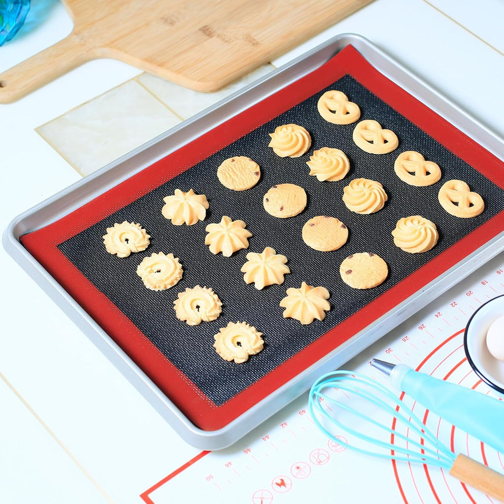 Silicone Baking Mat with Microperforated, 2 PCS Perforated Baking Mats/Oven Liners for 13" x 18" Half Sheet Pan