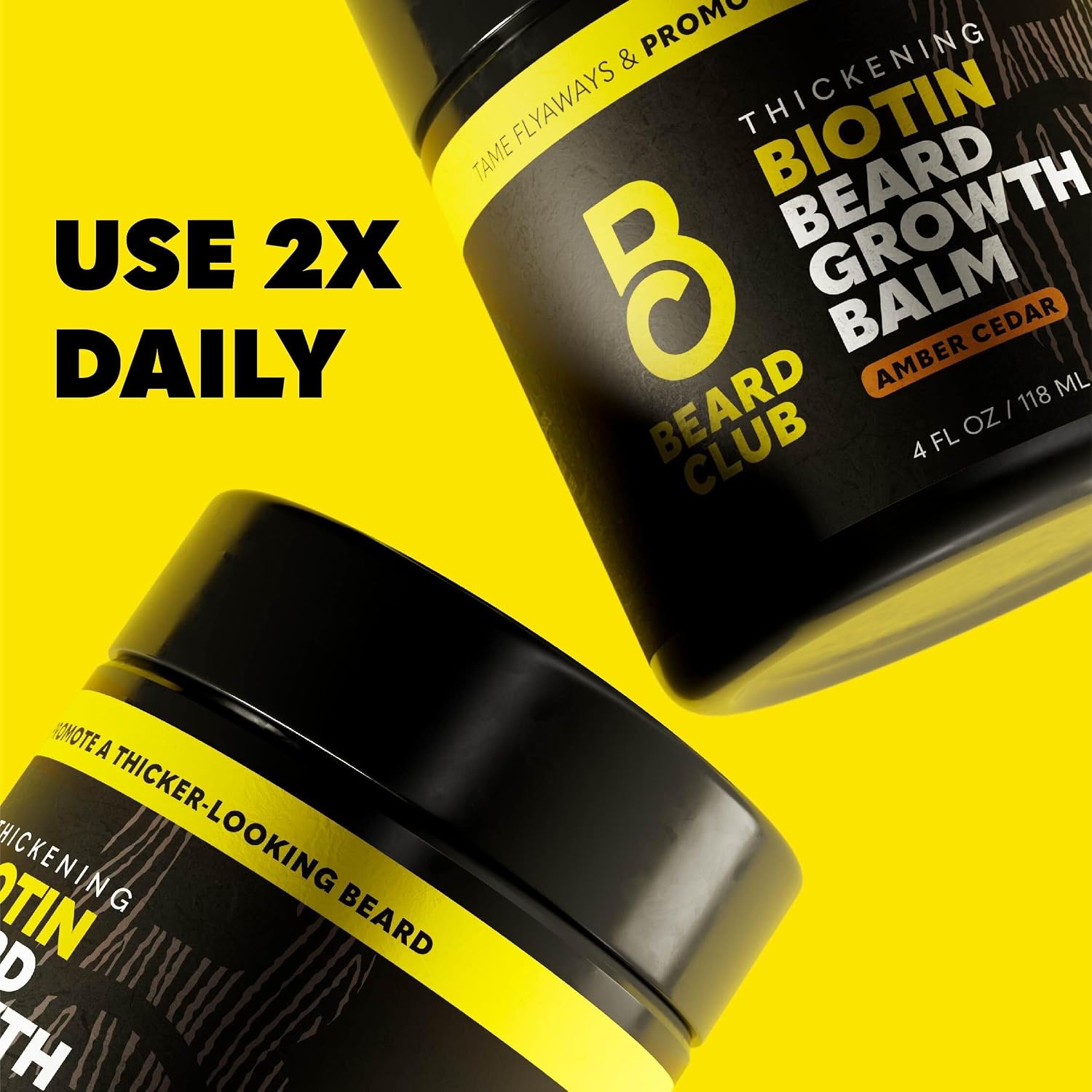 Biotin Beard Balm for Men - Beard Growth Shea Butter with Castor & Coconut Oil - Moisturizing, Hydrating and