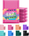 Hot Pink Poly Bubble Mailers 4x8 50 Pack Usable 4x7