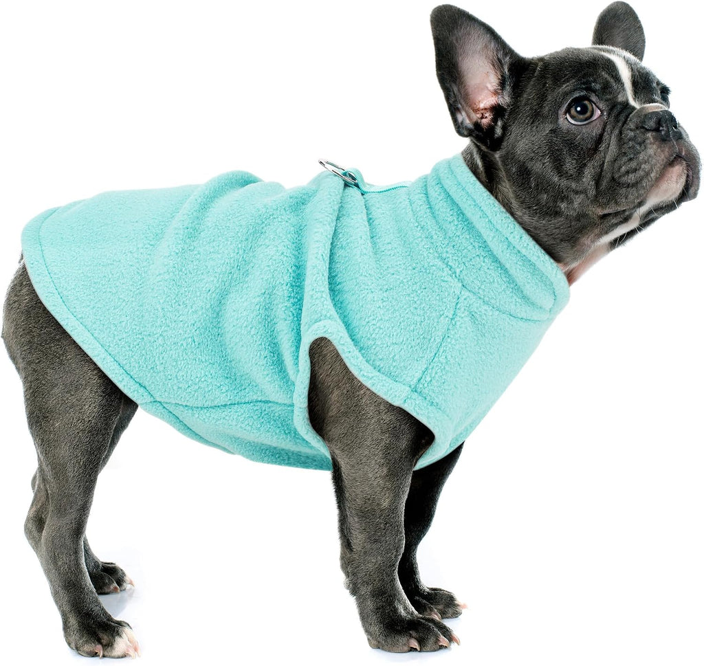 Sleeveless Pullover Fleece Vest for Small Dogs: Cozy Polyester Dog Jacket, Tank Top Sweater with Leash Ring and
