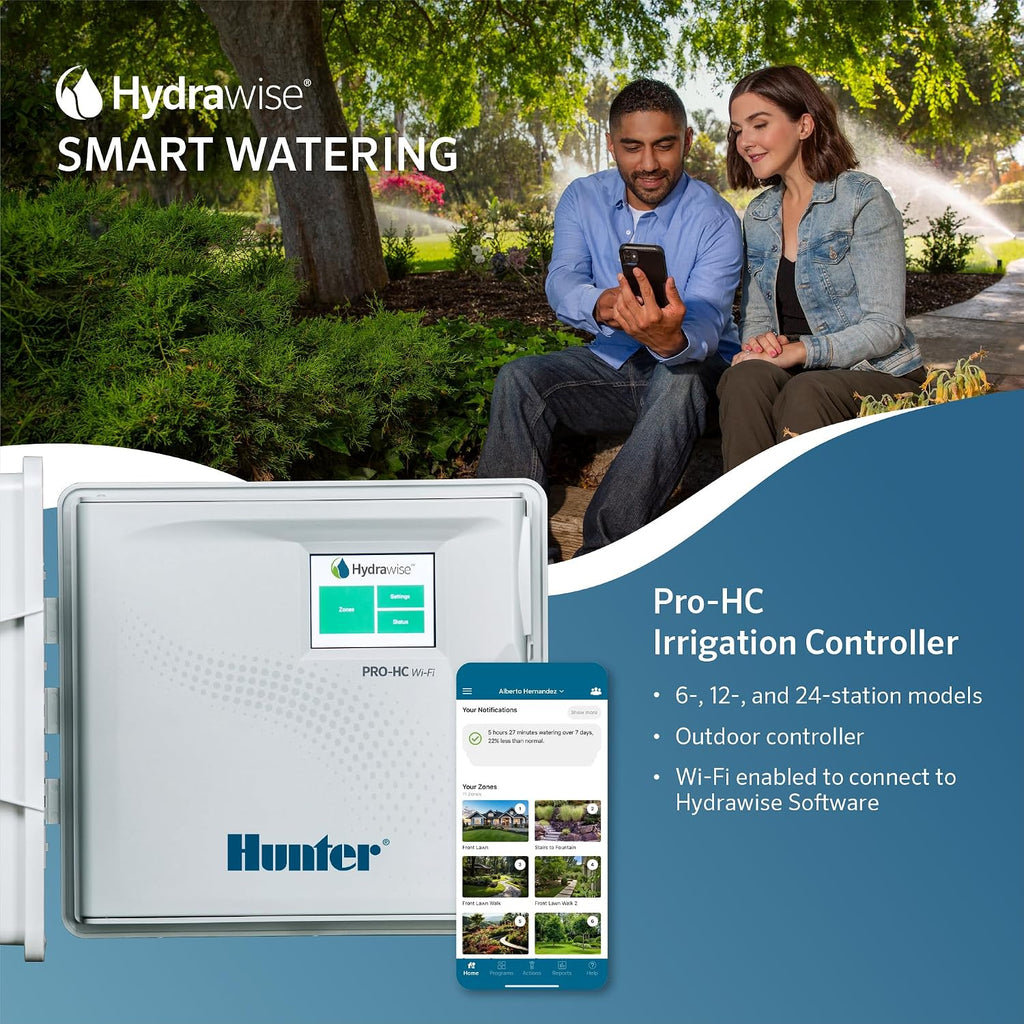 PRO-HC WiFi Sprinkler Controller, 12 Zone Smart Irrigation Timer | Indoor/Outdoor 12 station smart irrigation