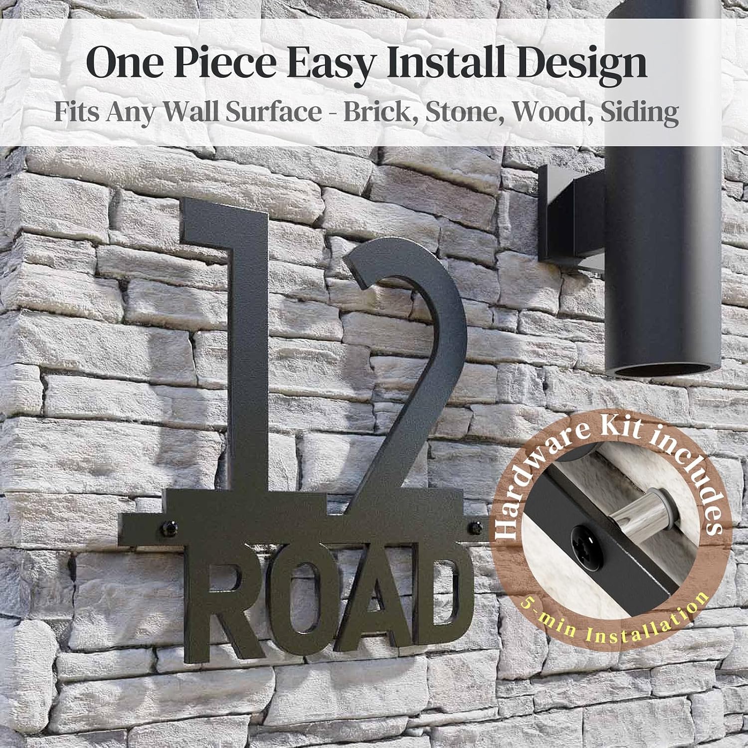 House Numbers Metal Address Signs - Modern House Numbers for Outside - Personalized Home Address Number Sign Plaque