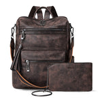 Vegan Leather Backpack Purse for Women with Adjustable Shoulder Bag