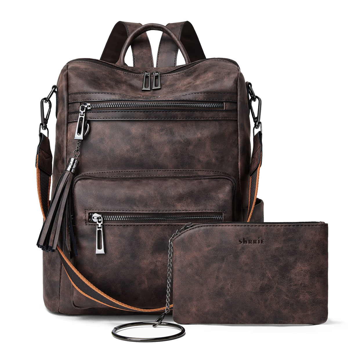 Vegan Leather Backpack Purse for Women with Adjustable Shoulder Bag