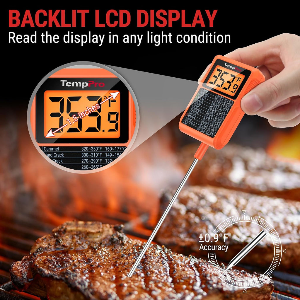 TempDip 1 Sec Digital Candy Thermometer with Pot Clip & 10" Probe