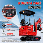 DS319CB,1.4 Ton Mini Excavator w/Kubota-Diesel Engine, w/Side Swing Boom