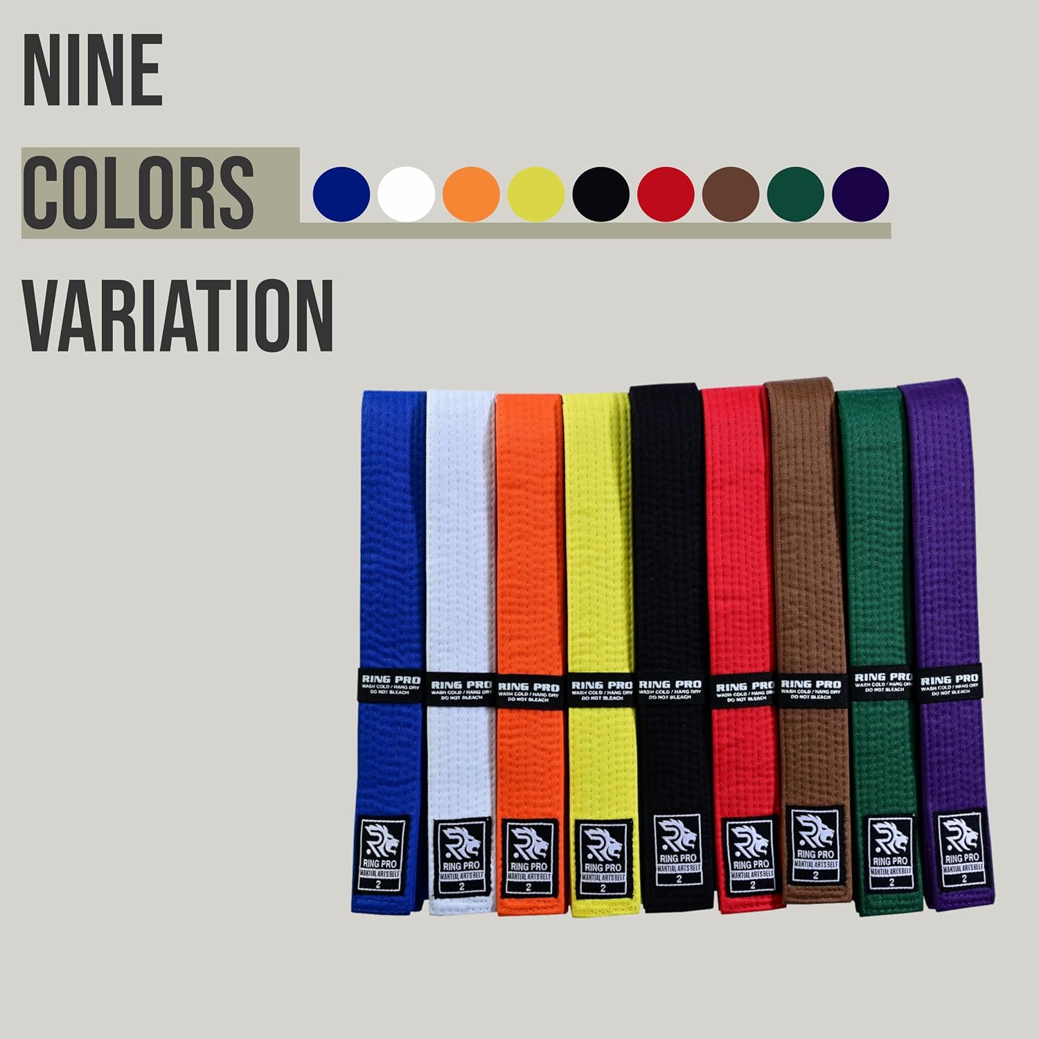 Martial Arts Belt for Karate, Taekwondo, Judo & Aikido Durable Polycotton Rank Belt for Kids & Adults