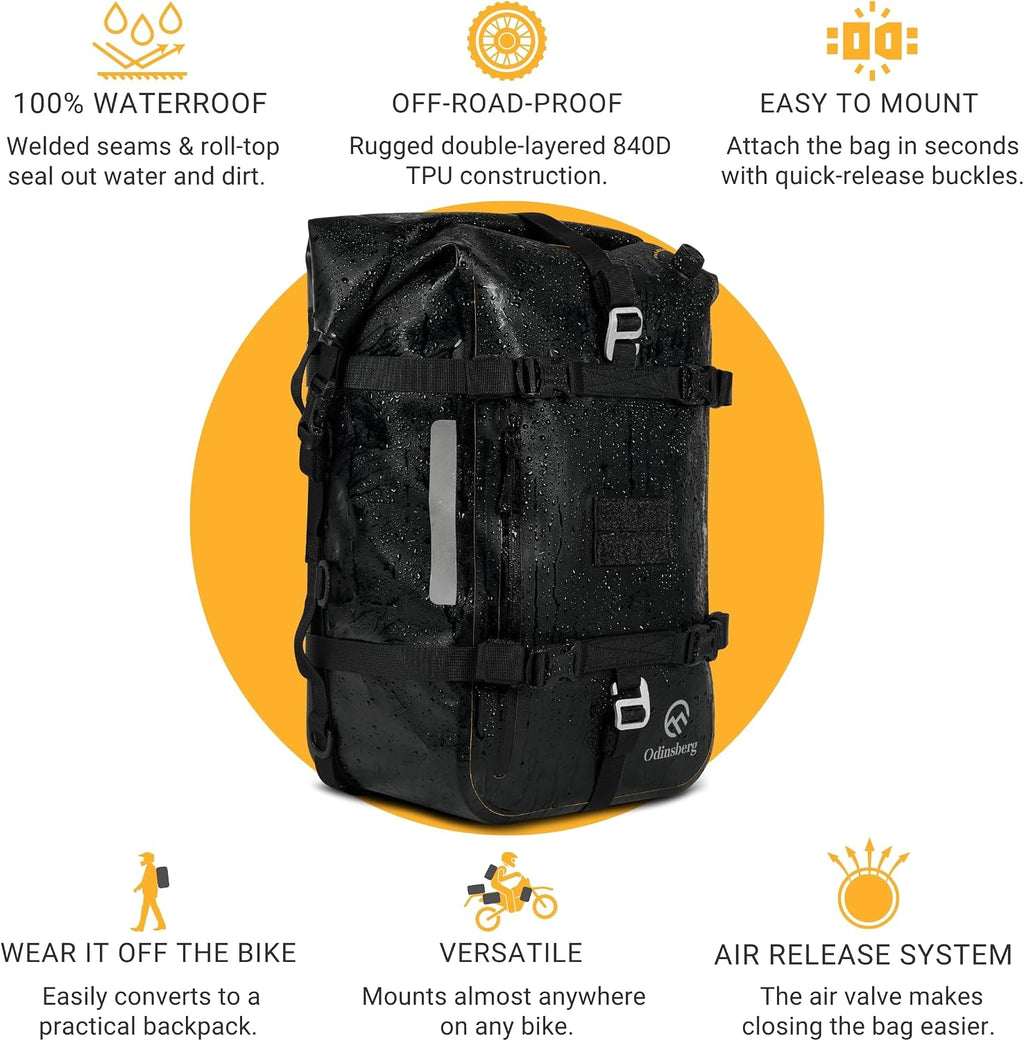 30L (L) 100% Waterproof Motorcycle Tail Bag Motorcycle Saddlebags Backpack Multifunctional Dry Bag Soft Luggage For