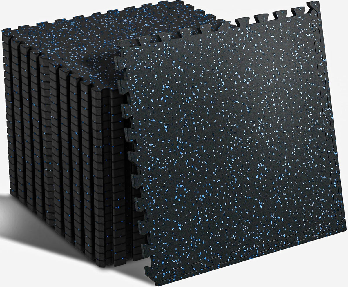 0.56'' Thick 48 Sq Ft Rubber Top Gym Flooring for Home Gym
