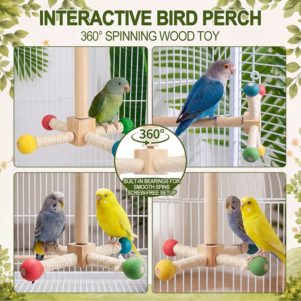 6 Pack Bird Parakeet Toys, Bird Perch & Swing Chewing Toys, Basic