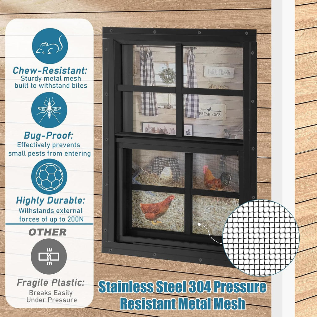 16" W x 16" H Shed Window,Sliding Window, Aluminum Grey Flush Mount with Tempered Glass and Stainless Steel Screen