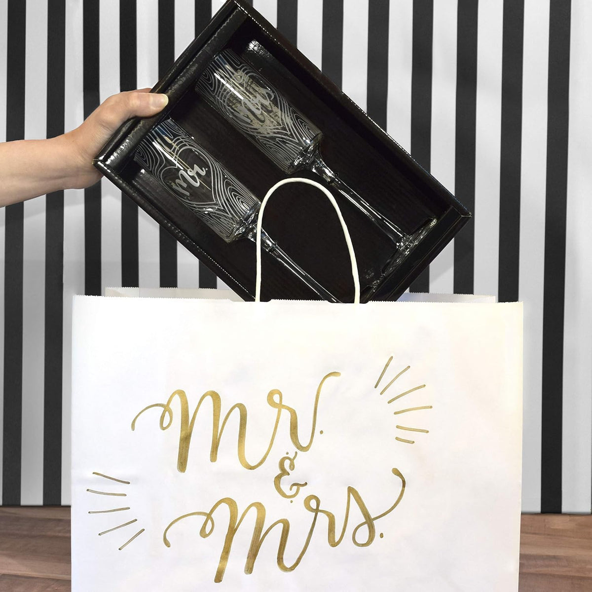 White Gift Bags with Handles, 16x6x12 Inch, 100 Pack