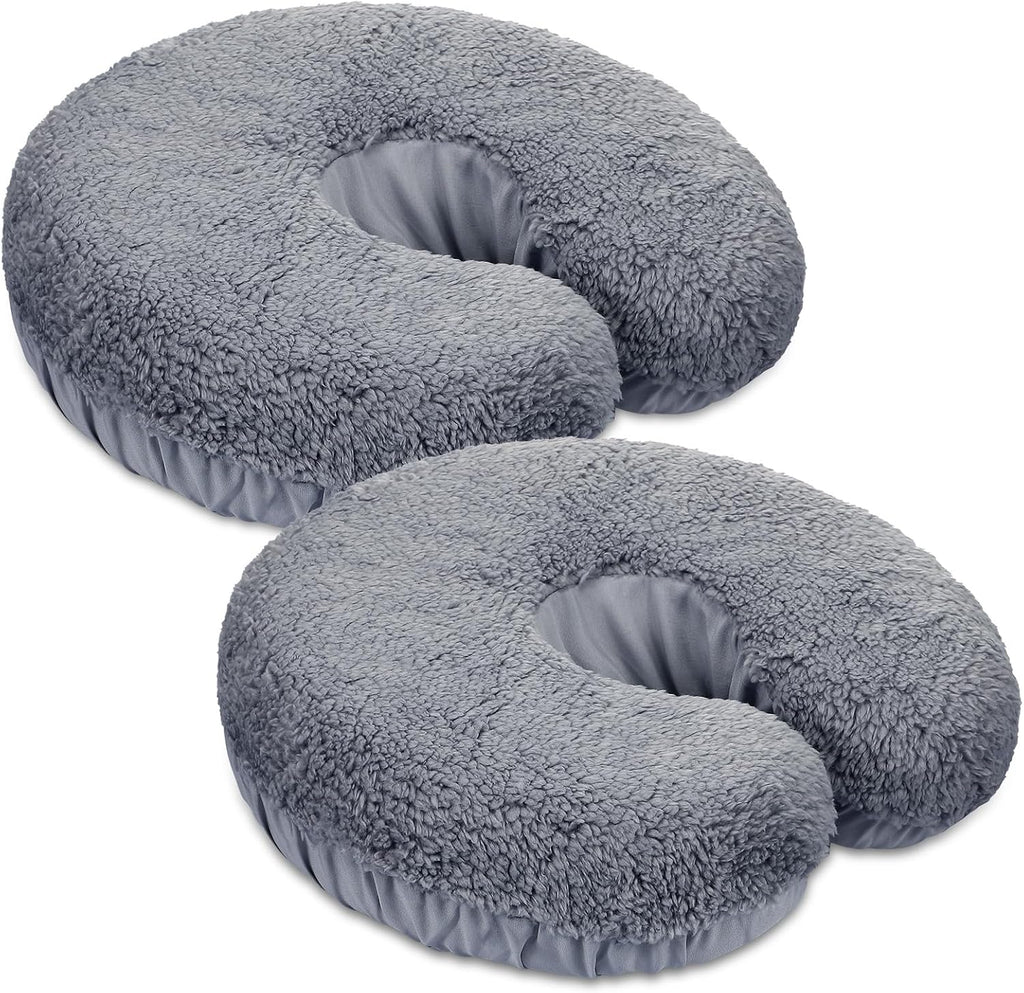2 Pcs Massage Face Cradle Cover Fleece Massage Table Headrest Cover 14.6'' x 13'' Beauty Bed Headrest Pillow Pad