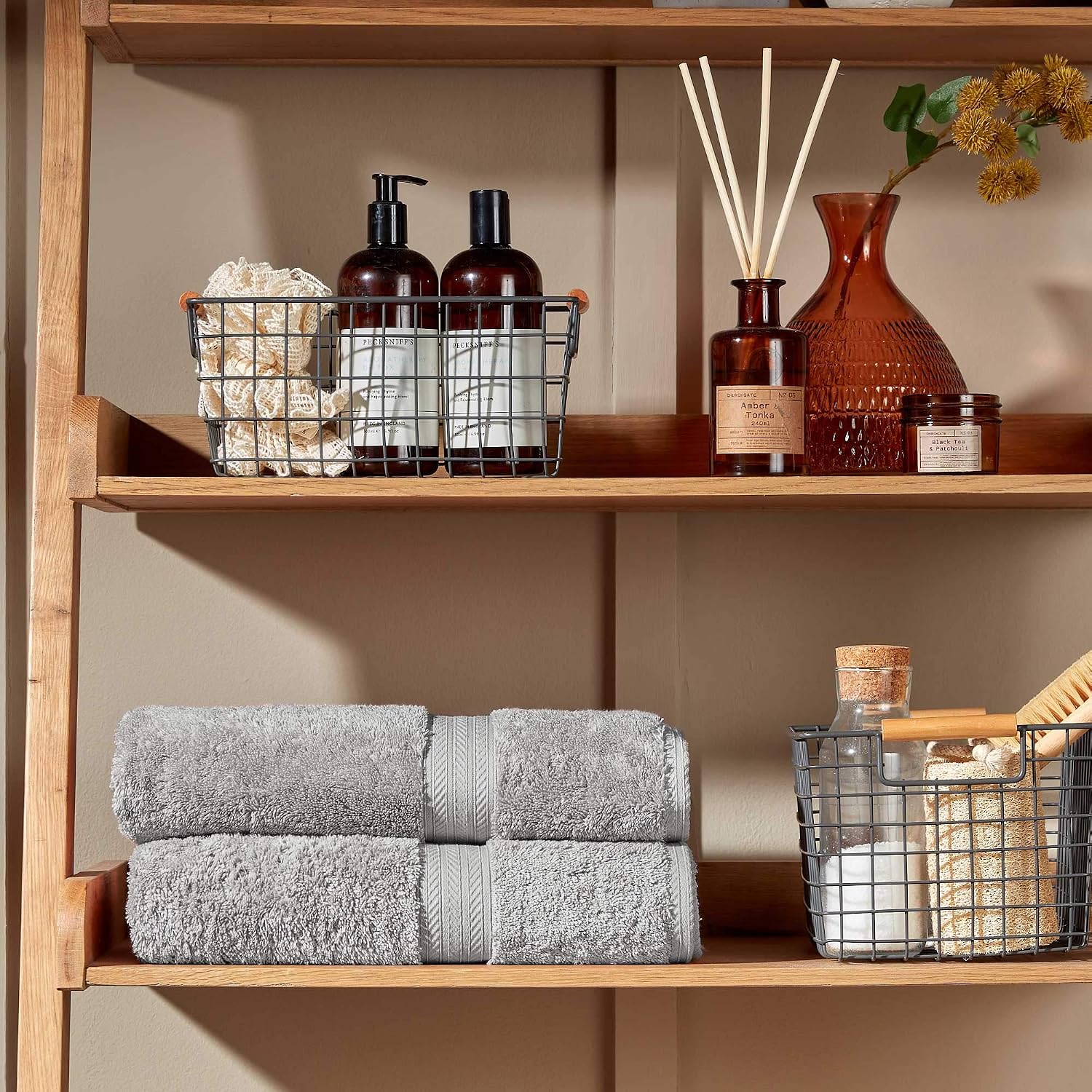 Renaissance 6 Piece Gray Towel Set | 100% Egyptian Cotton | Luxury Bathroom Towels | Soft and Super Absorbent | 675