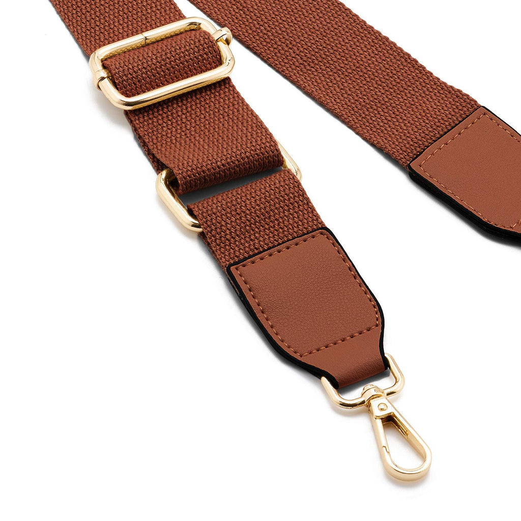 Wide Shoulder Purse Strap Replacement Adjustable Belt Canvas Bag Crossbody Handbag (Leather Buckle-Coffee)