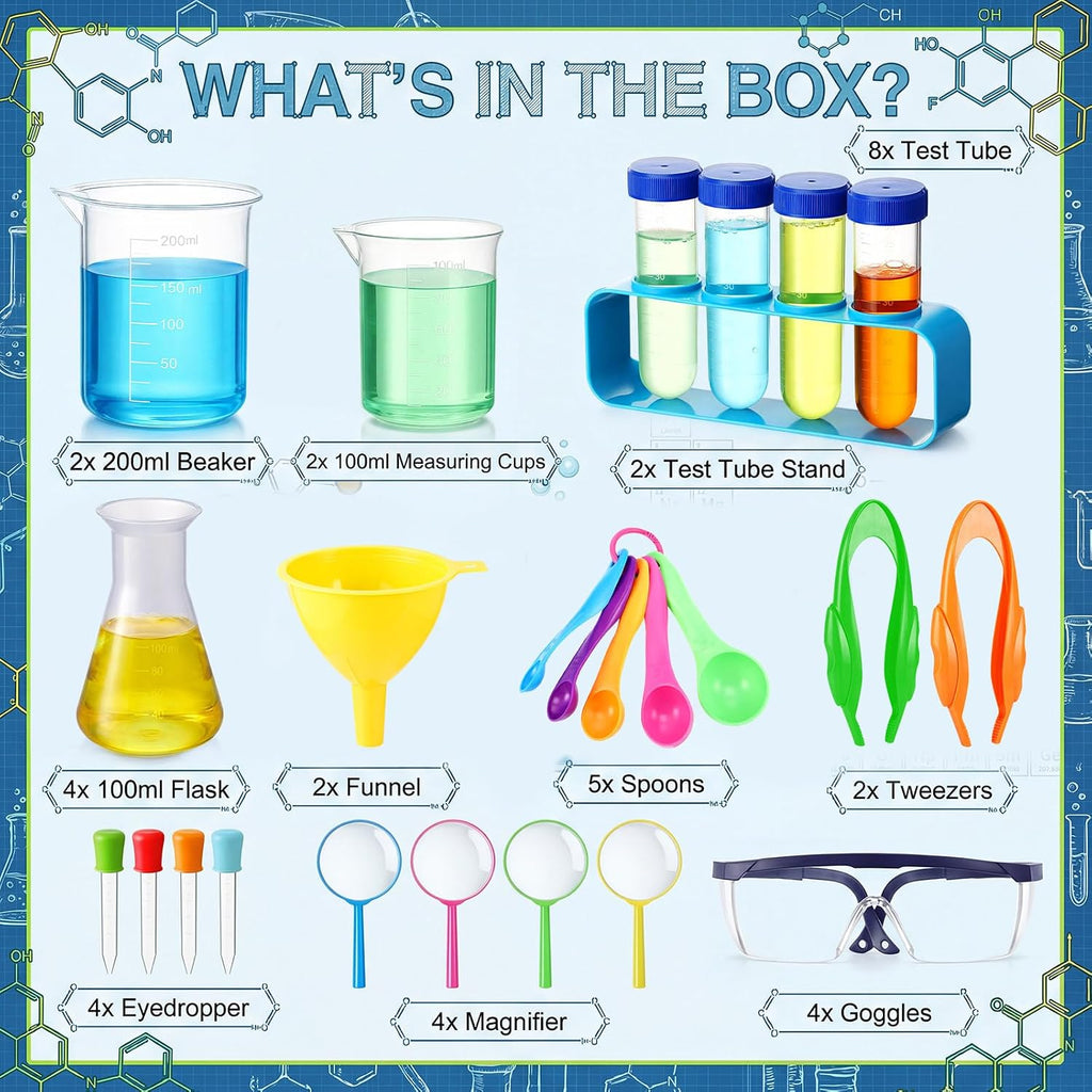 39 Pcs Science Kits for Kids Educational Lab Science Experiments Early Learning Set Include Beakers and Test Tubes