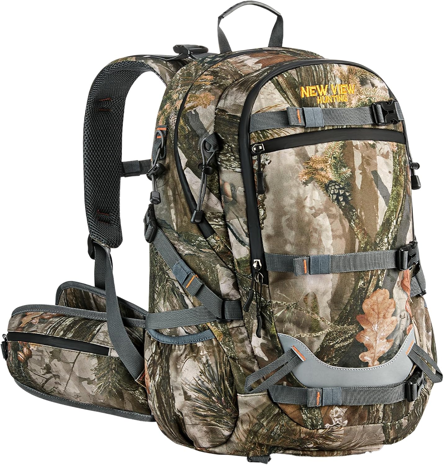 Hunting Backpacks for Men 35L, Camo Backpack for Hunting with Rifle Bow Gun Holder, Waterproof Hunting Pack with Rain