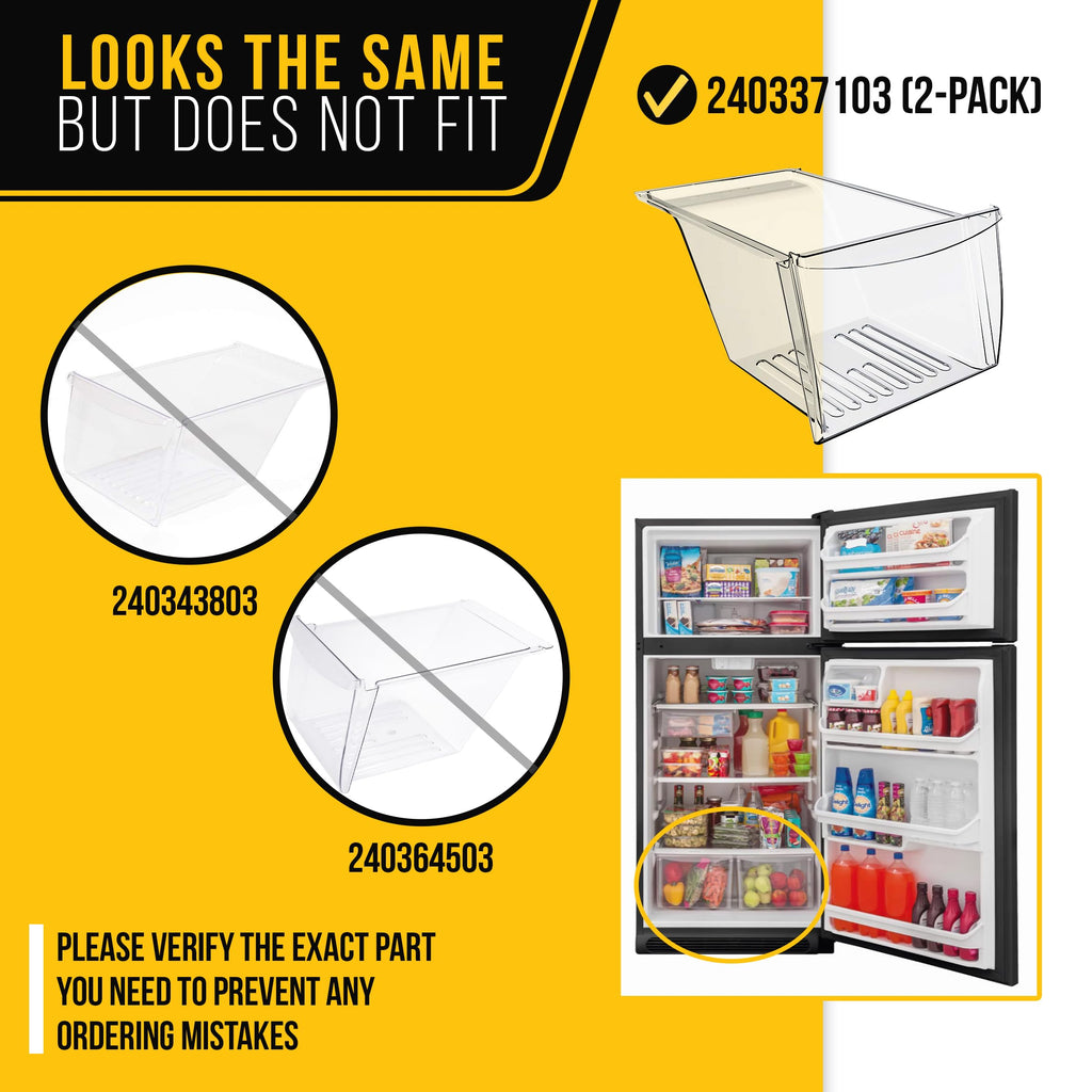 Refrigerator Crisper Drawer for Frigidaire FFTR1814TBJ (2-Pack)