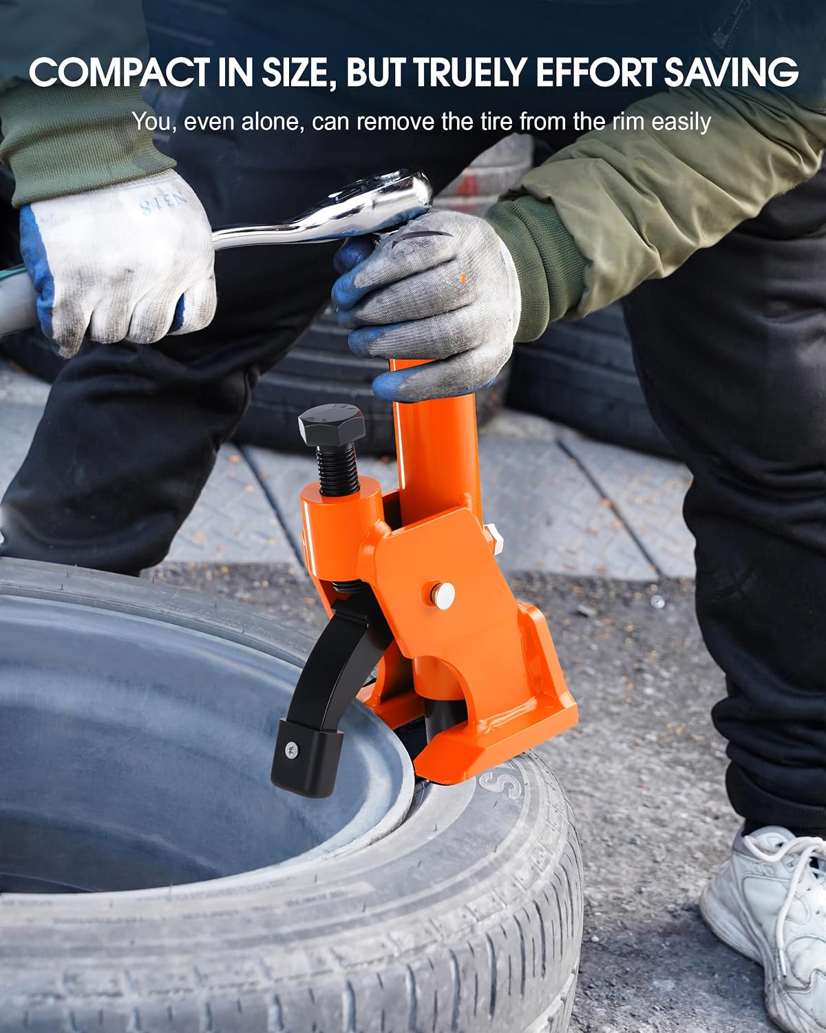 Manual Tire Bead Breaker, 38"-42" Tires Changer Tool with Rubber Pad, Protect Aluminum Alloy Hubs, Easy-Operated Tire