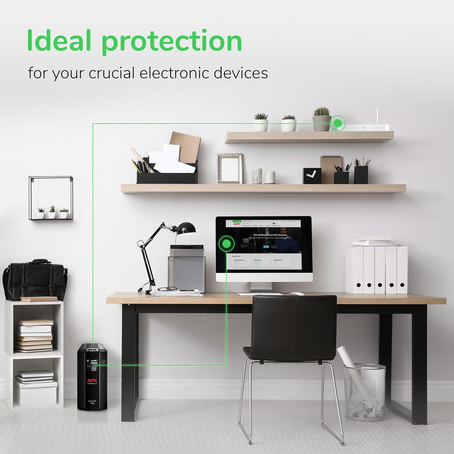 1000VA/600W Pro UPS Battery Backup for Office Electronics, AVR, BX1000M | 1000VA Back-UPS Pro for home offices — 8