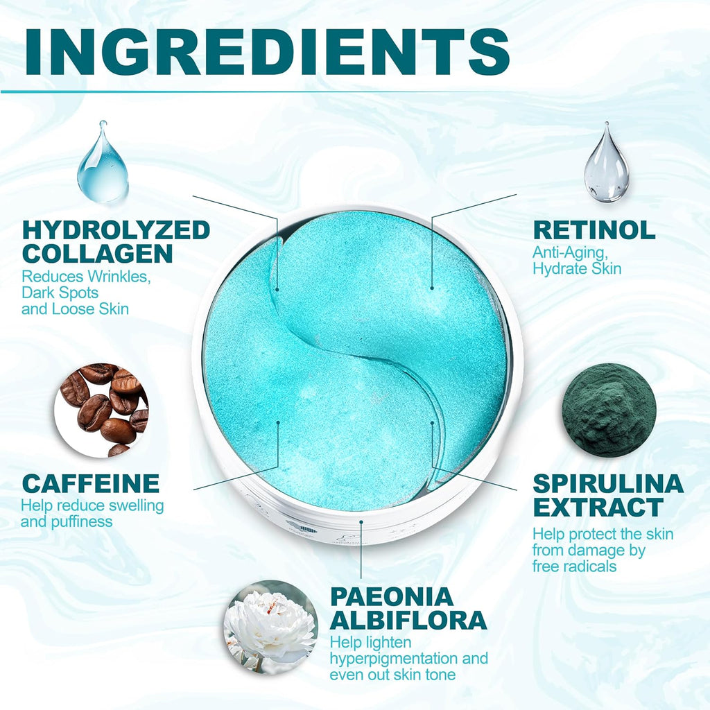Under Eye Patches For Puffy Eyes And Dark Circles - Retinol Collagen Under Eye Masks - Reduce Wrinkles & Bags - Skin