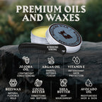 Mustache Wax Kit with Comb - 2 Oz, Bergamot Thunder