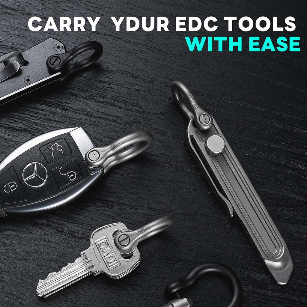 Titanium Key Organizer, Small D Ring Keychain