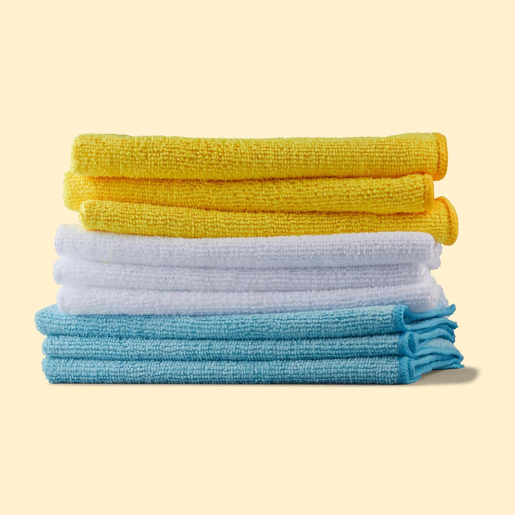 Microfiber Cleaning Cloths, Ultra Absorbent, Lint Free, Streak Free, Non-Abrasive, Reusable and Washable, 16" x 12"
