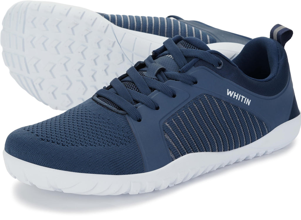 Men's Wide Toe Box Trail Running Barefoot Shoes, Dark Blue, 7