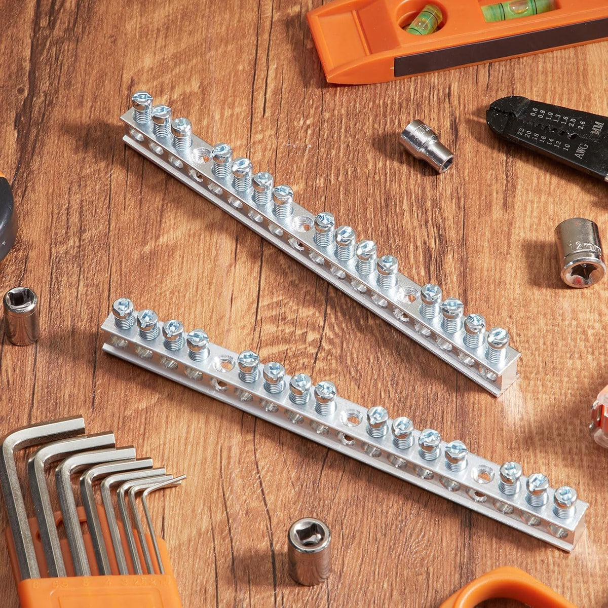 Relaxweex 2 Set Ground Bar Kit, 15 Terminal Positions for Electrical Panel