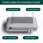 Compression Packing Cubes Set of 6, Luggage Organizers, Silver