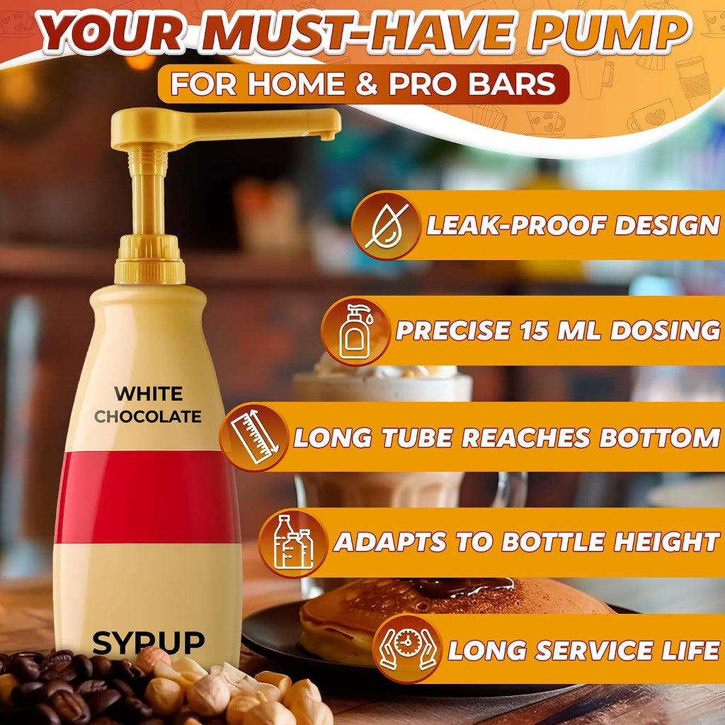 3 Pcs Sauce Pumps, Compatible with Torani, Davinci & Ghirardelli