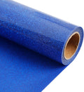 Heat Transfer Vinyl Roll - Glitter HTV Vinyl Adhesive Blue Iron on Vinyl for T Shirt (Blue Glitter, 12inch x 5feet)