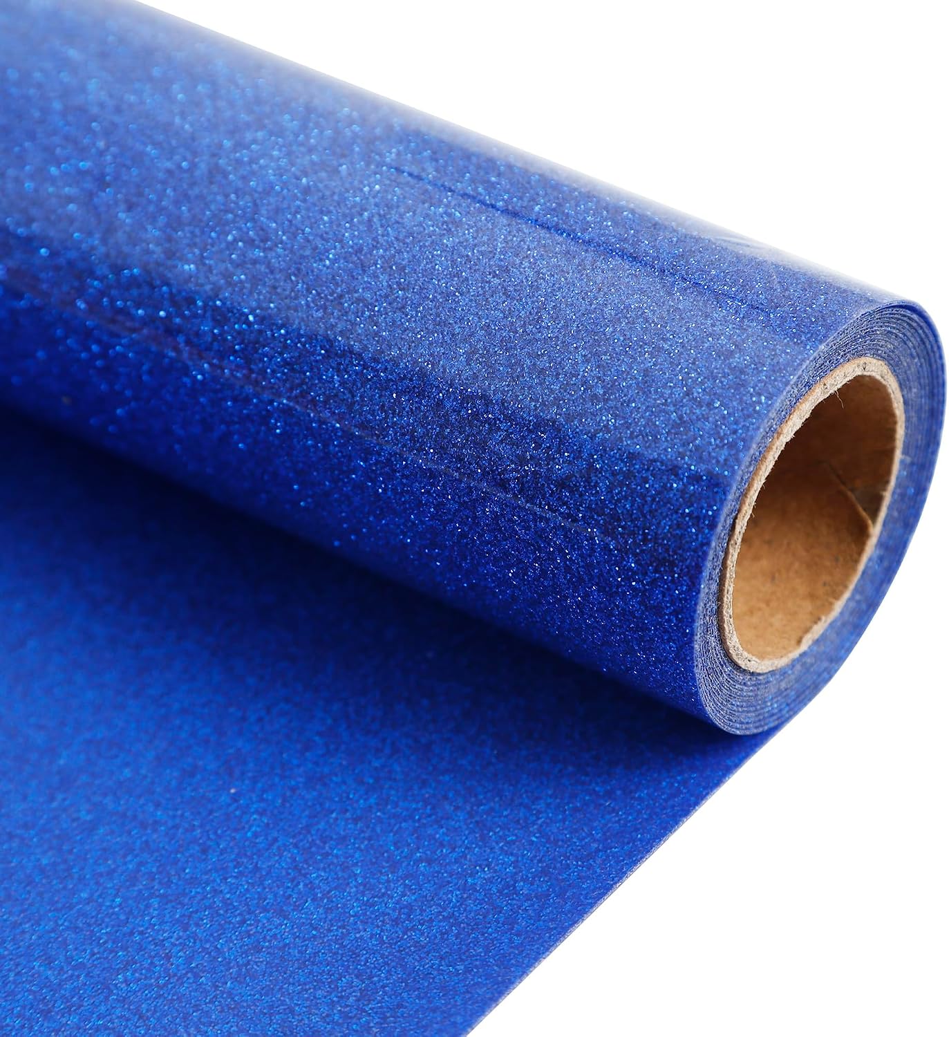 Heat Transfer Vinyl Roll - Glitter HTV Vinyl Adhesive Blue Iron on Vinyl for T Shirt (Blue Glitter, 12inch x 5feet)
