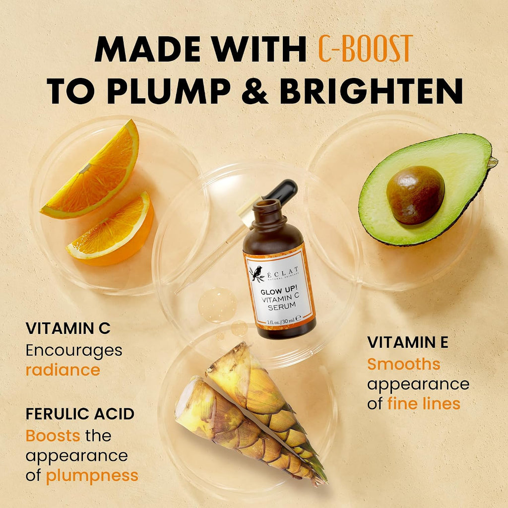 Vitamin C Serum - Skin Care for Dark Spots, Vitamin C Serum for Face with Hyaluronic Acid, Ferulic Acid, & Vit E