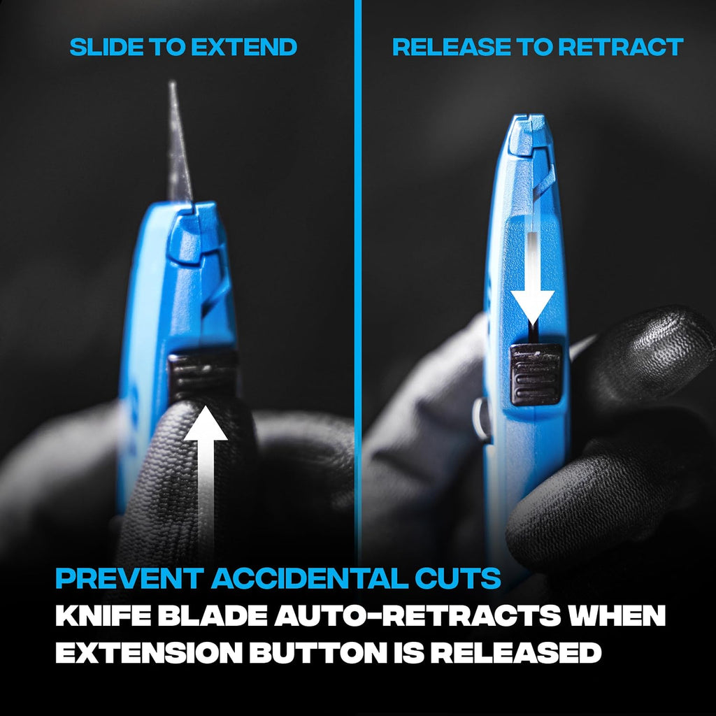 Self Retracting Utility Knife - Auto Retractable Box Cutter Safety Knife