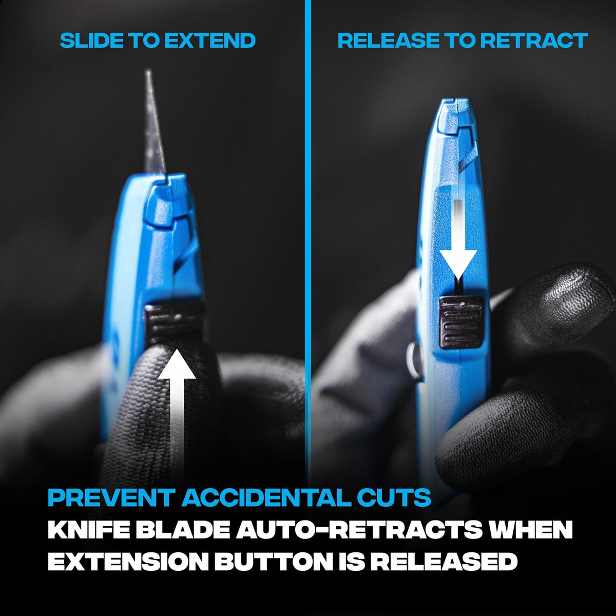 Self Retracting Utility Knife - Auto Retractable Box Cutter Safety Knife