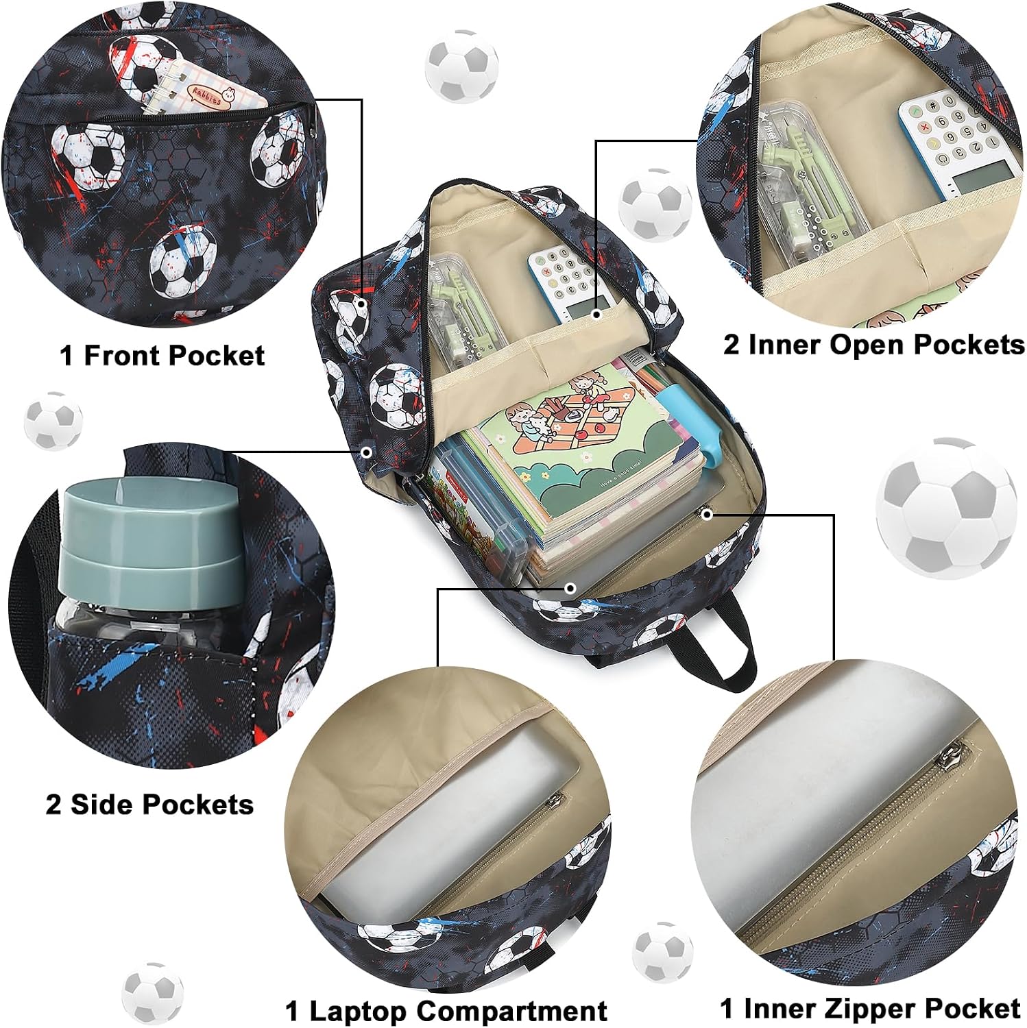 Preschool Backpack for Kids Boys Soccer Backpack Toddler Kindergarten School Bookbags for Age 3-8