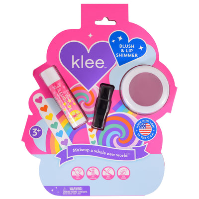 Mineral Blush and Lip Shimmer Makeup Kit. Gentle and Non-Toxic. Kid-Friendly. Made in USA. (Rainbow Glitz)