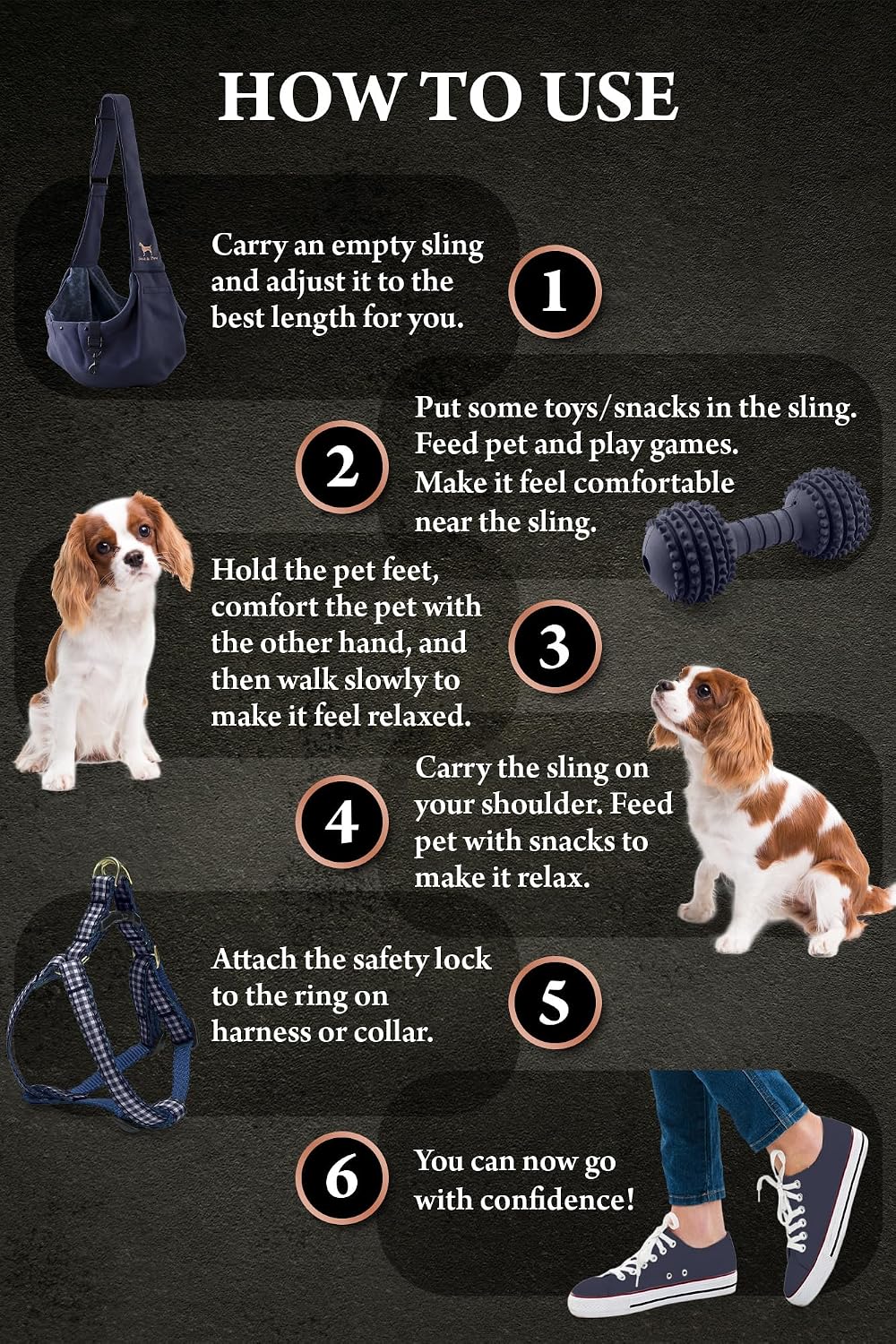 Dog Sling Carrier for Small Dogs 5-18lb, Dog Sling for Small Dogs and Cats, Dog Carrier with Adjustable Padded Strap