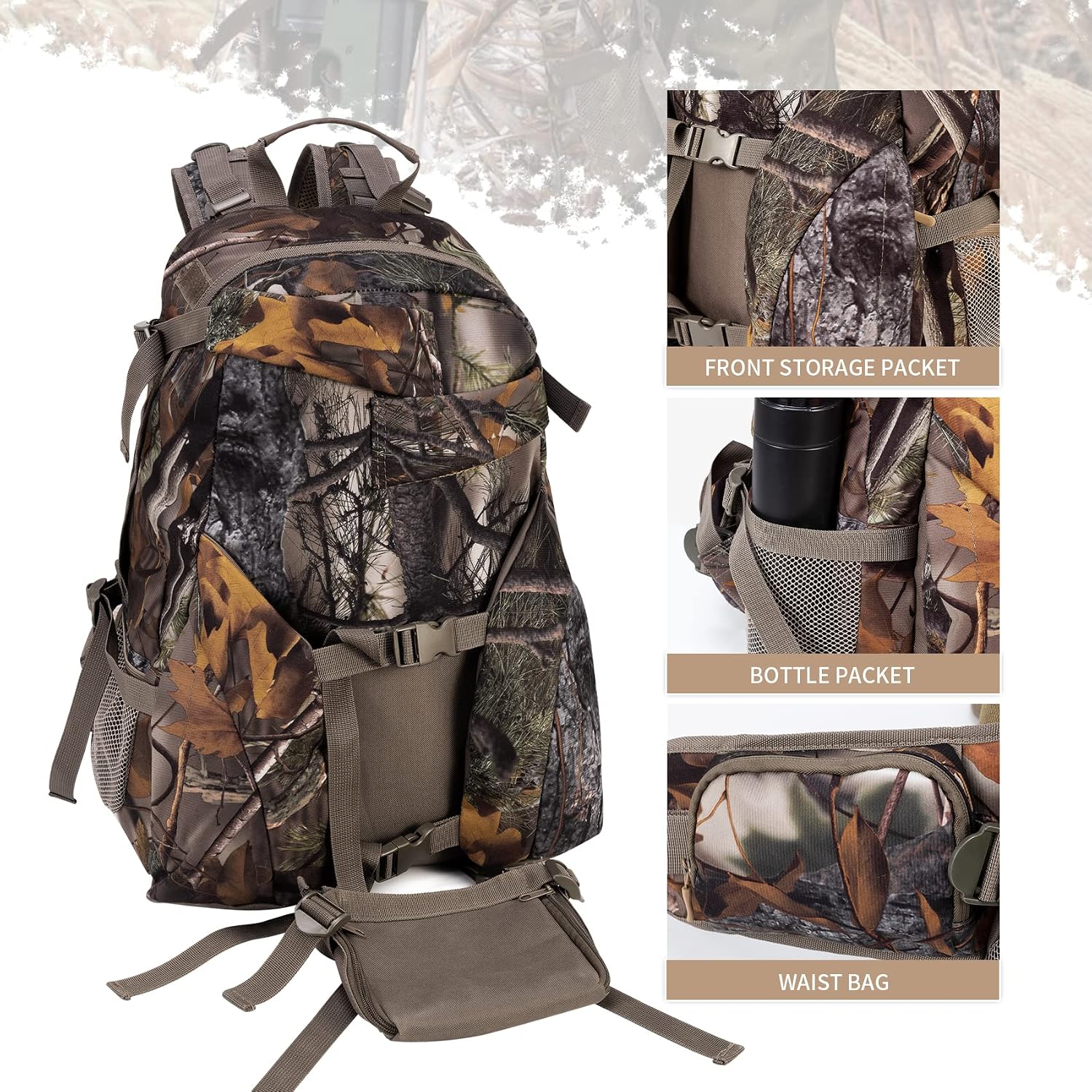 Hunting Backpack Outdoor Gear Day pack for Rifle Bow Hunting Gifts for Men | 50L Waterproof Hunting Packs for Men