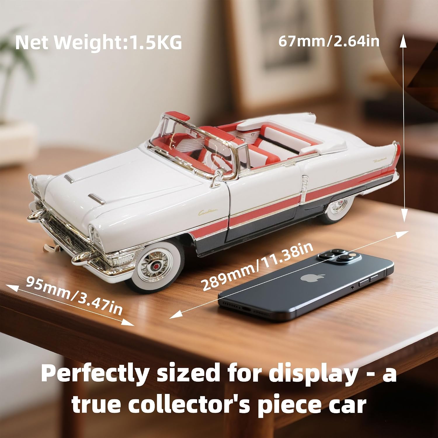 1955 Packard 1/18 Scale Die-Cast Metal Model Alloy Collectible Cars with Display Case, with Opening Doors, for Men