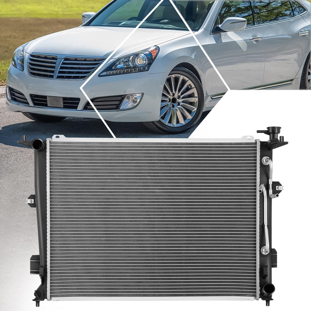 Aluminum Core Cooling Radiator Compatible with 2011-2016 Equus 1 Row Count