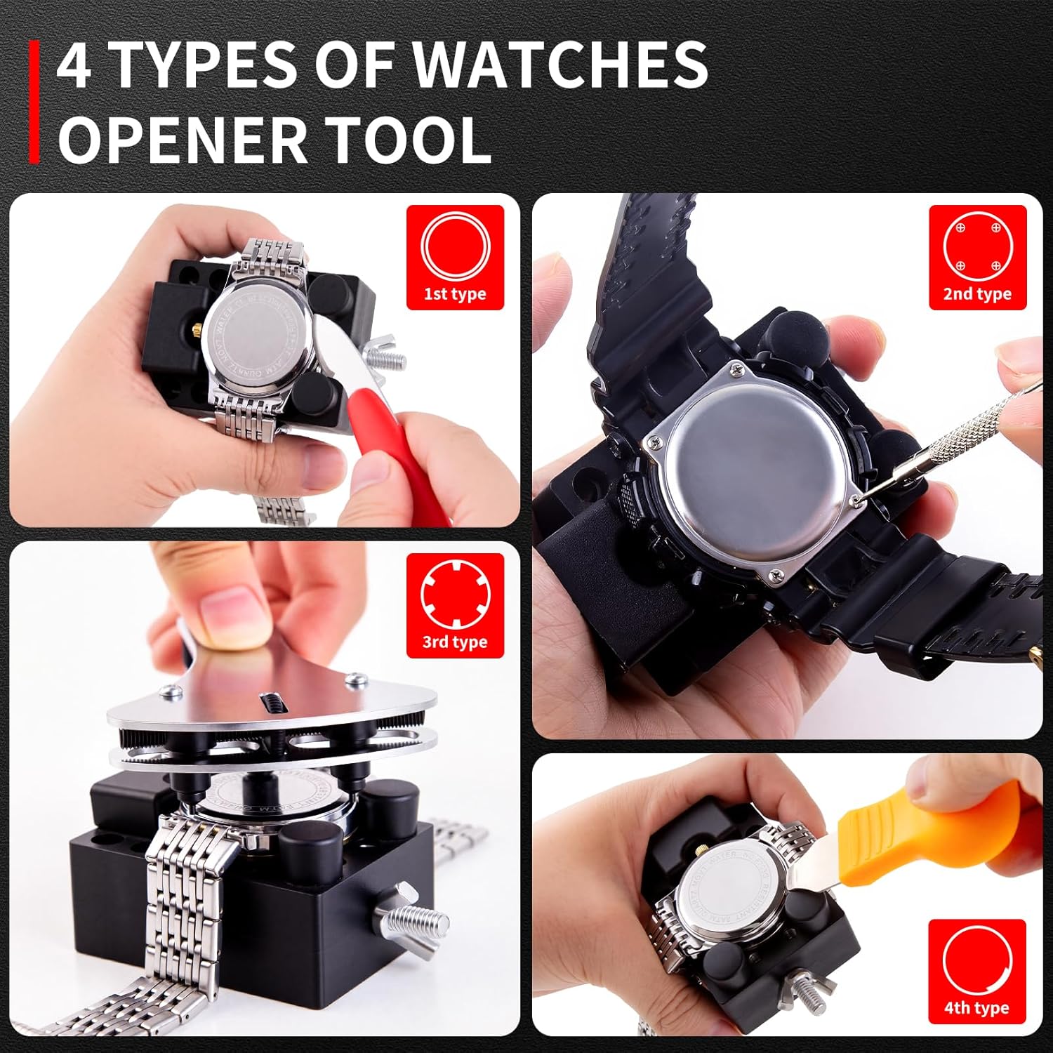 151 PCS Professional Watch Repair Tool Kit, Includes Watch Battery Change Kit, Watch Case Opener, Link Remover
