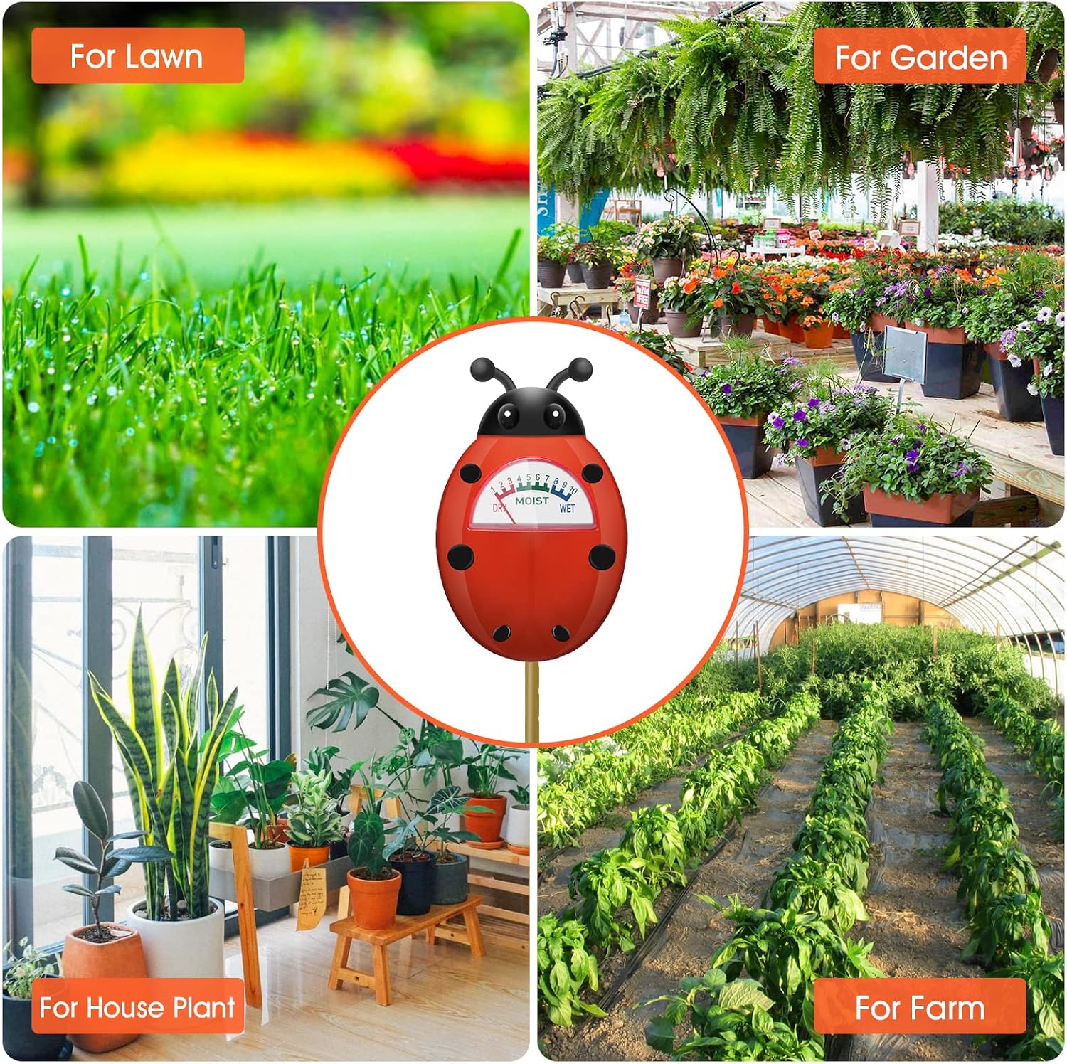 Soil Moisture Meter, Plants Moisture Meter, Gardening Tool Kits for Plant Care, Plant Water Monitor for Garden, Farm