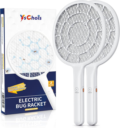 Electric Fly Swatter, Bug Zapper Companion, Mosquito Killer Racket | Gold Zone Voltage, 3mm Mesh, Apple-Like Weight